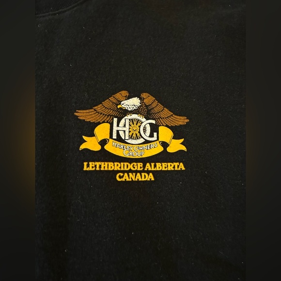 Harley Owners Group Black Crewneck Sweater with Ribbed Cuffs - Picture 2 of 7